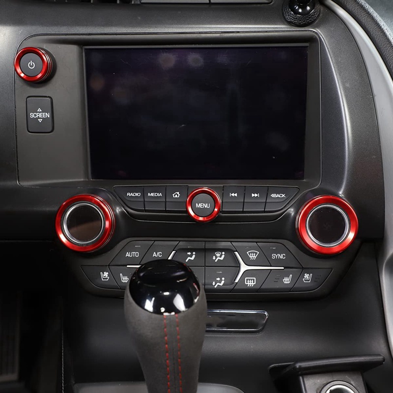 Vỏ Bọc Nút Điều Khiển Âm Lượng AC Màu Đỏ Cho Chevrolet Corvette C7 2014-2019