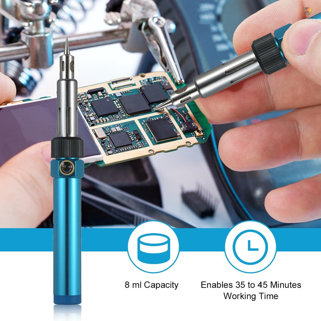 Mỏ Hàn Sắt Khí Butan Điều Chỉnh Được 2370°F Lò Xo Nhiệt Độ Cao Chuyên Dụng Cho Đốt Gỗ Điện Tử