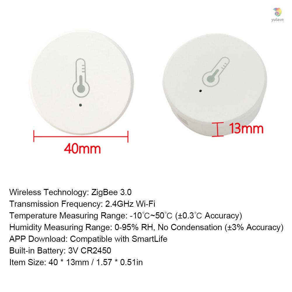 Đồng Hồ Đo Nhiệt Độ / Độ Ẩm Không Dây Mini Thông Minh ZigBee Có Chức Năng Báo Thức Điều Khiển Ứng Dụng Trong Nhà / Văn Phòng