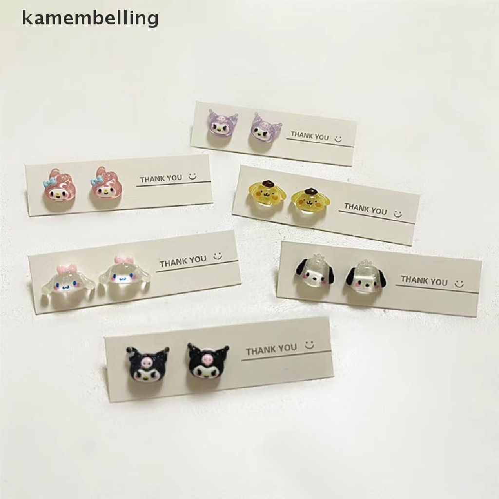 Kamembelling Sanrio Bông Tai Mini Bằng Nhựa Mềm Đáng Yêu Phong Cách Harajuku Cho Nữ EN