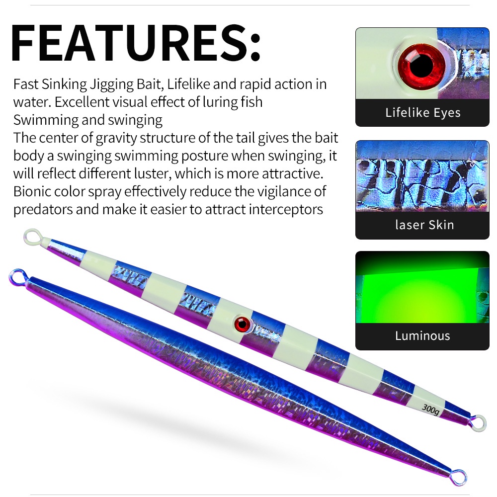 1 Mồi Câu Cá Nhân Tạo Bằng Kim Loại 60g-300g