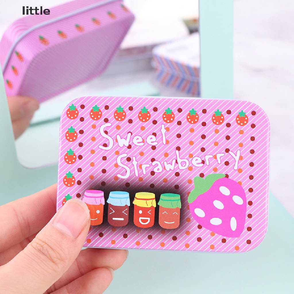 Hộp Thiếc Mini Đựng Kẹo Hình Chữ Nhật In Họa Tiết Hoạt Hình Dễ Thương