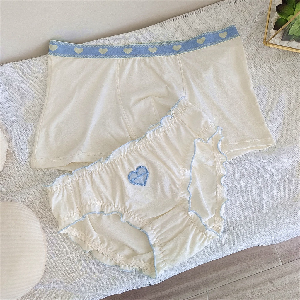 Quần Lót Cotton Nguyên Chất Lưng Vừa Thoải Mái Dễ Thương Cho Cặp Đôi