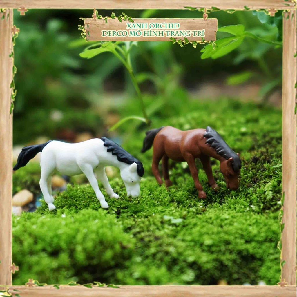 Mô Hình Tiểu Cảnh "Ngựa Bạch Mã Mini" Trang Trí Sen Đá, Sân Vườn/ Chậu Cây, DYI, Terrarium