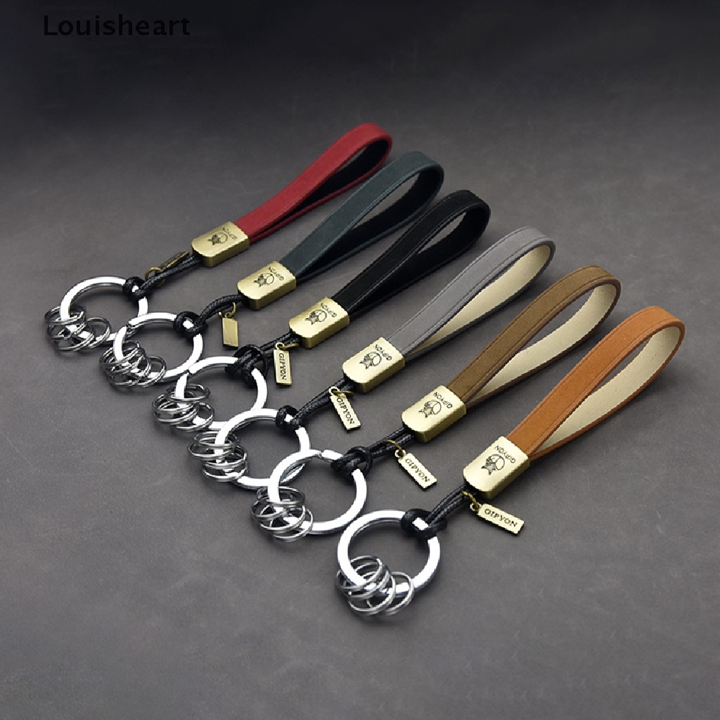 Móc Chìa Khóa Xe Hơi Bằng Da Thật Màu Trơn Sáng Tạo Thương Hiệu Louisheart TFG