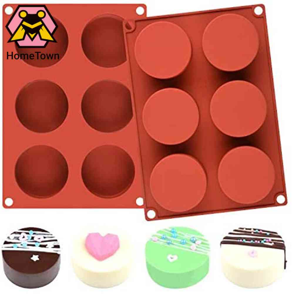 Khuôn Silicone Tròn 6 Ngăn Làm Bánh Mousse & Socola DIY