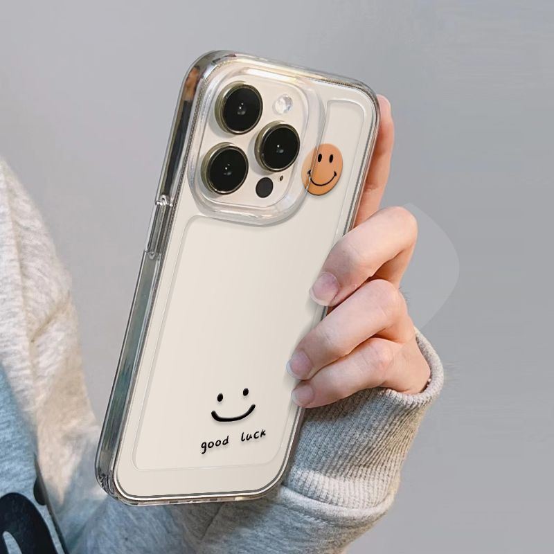 ✅Ốp Điện Thoại Màu Vàng Trong Suốt Chống Sốc Hình Mặt Cười Cho Iphone 14Promax 78 13 1112 Xrs 1WSC