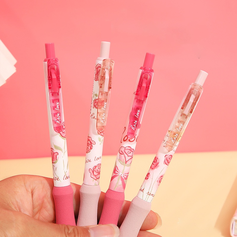 Bút Chì Xốp Siêu Mềm Ngòi 0.5mm In Hình Hoa Hồng
