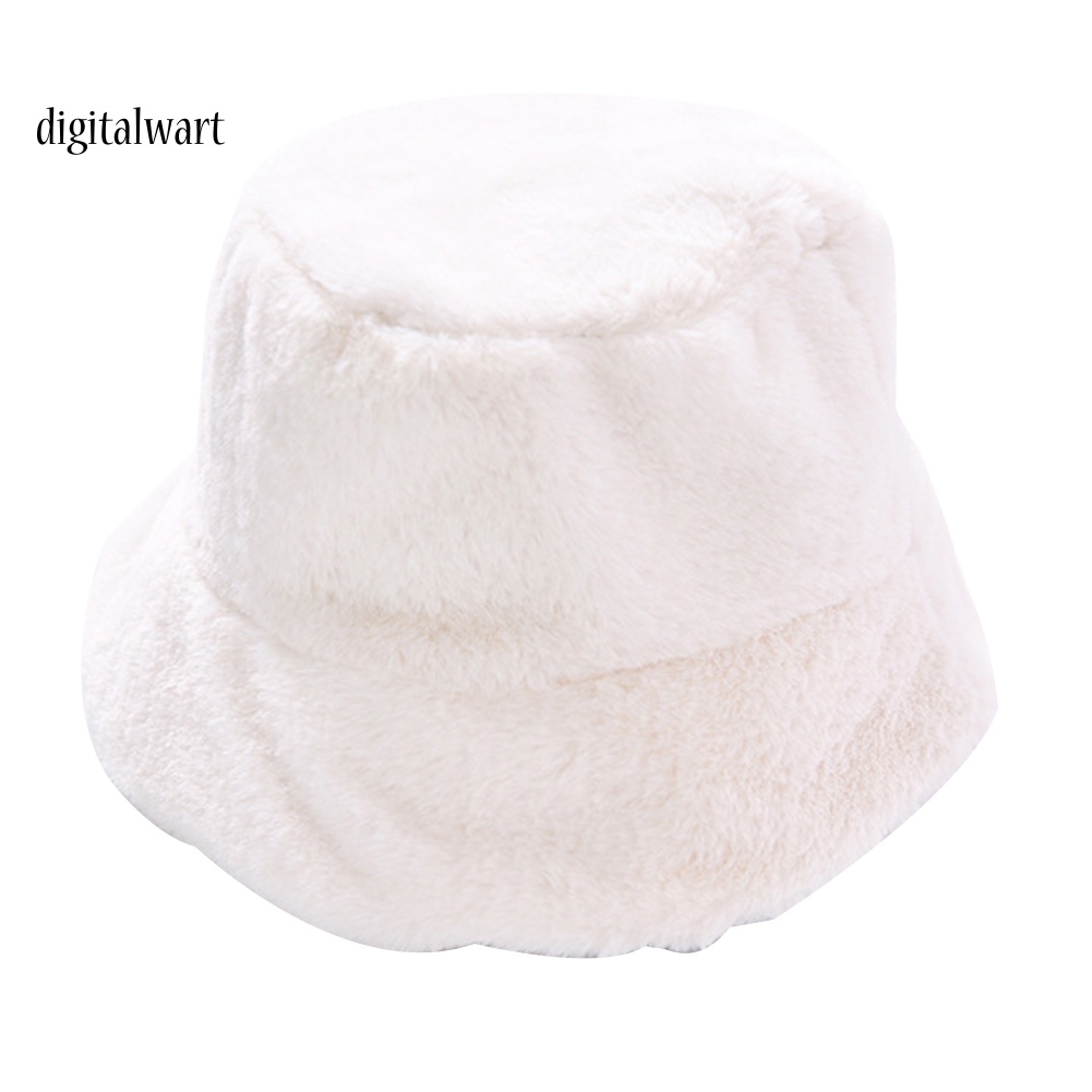Kỹ Thuật Số| Mũ Bucket Nhung Lông Màu Sắc Thời Trang Mùa Đông Cho Nữ