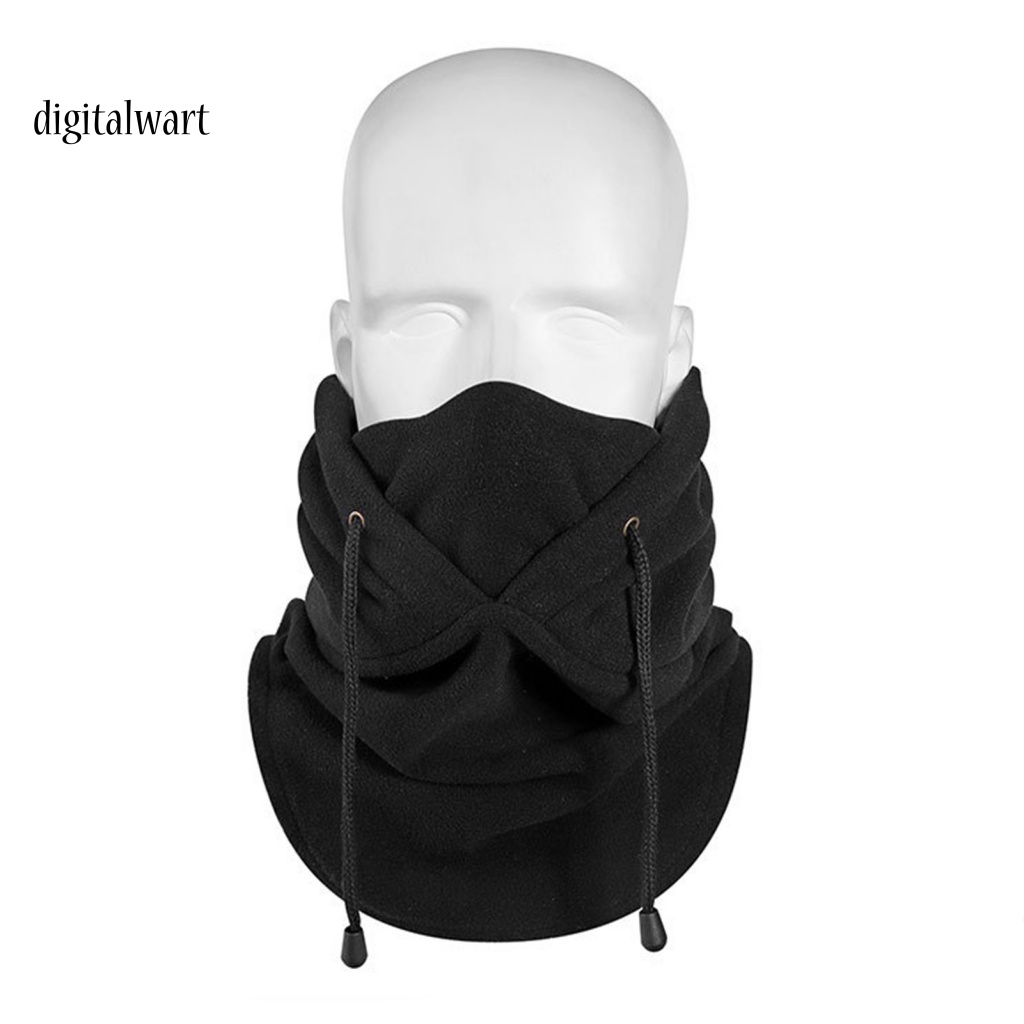 Kỹ Thuật Số| Mũ Balaclava Bằng Lông Cừu Dày Dặn Màu Trơn Có Dây Rút Bảo Vệ Tai Không Vành Cho Unisex