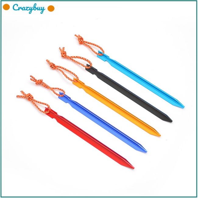 Cr Cọc Dựng Lều Hình Chữ V Ba Mặt Bằng Hợp Kim Nhôm Siêu Nhẹ 23cm (Kèm Dây)