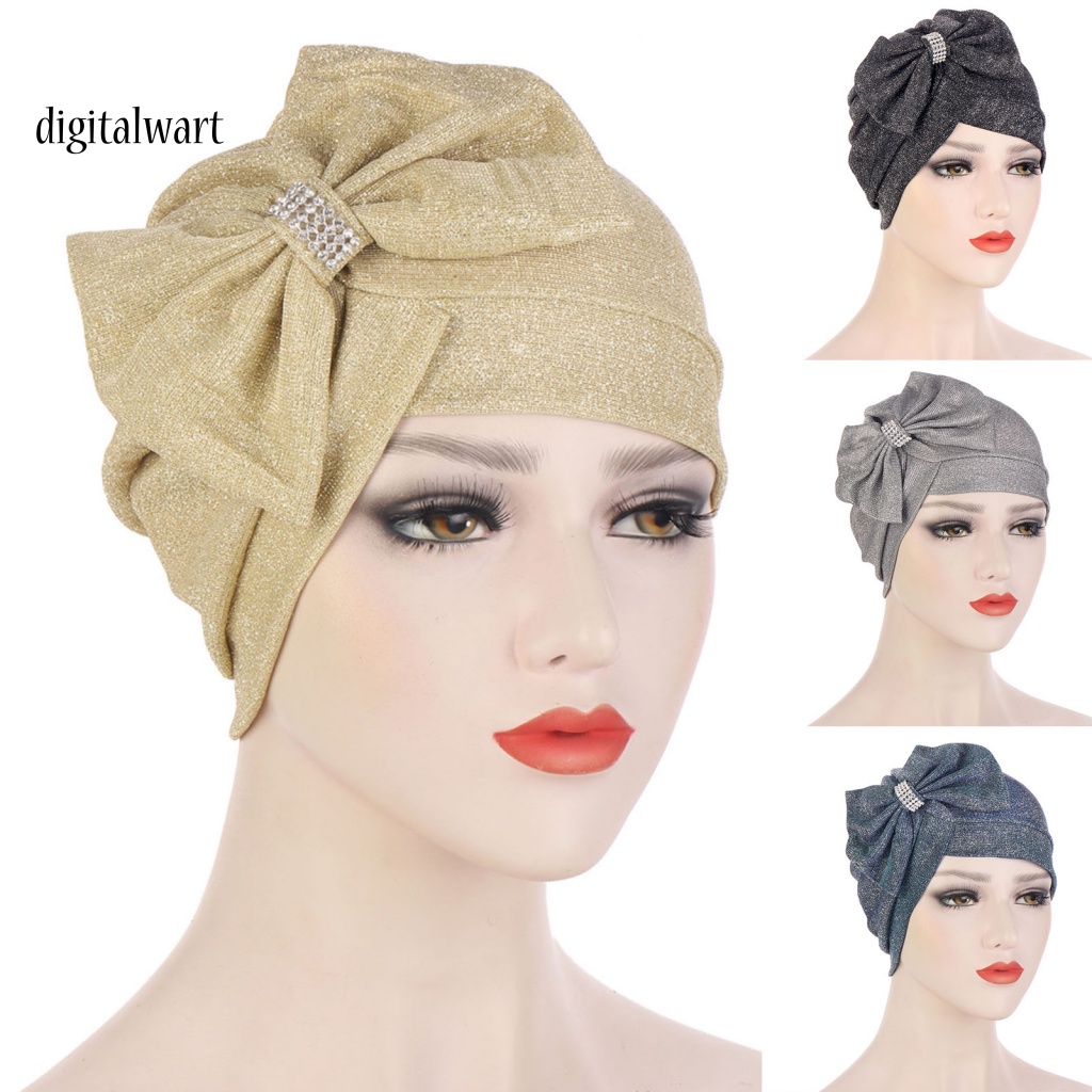 Kỹ Thuật Số| Mũ Turban Thắt Nơ Chéo Màu Sắc Thời Trang Cho Nữ