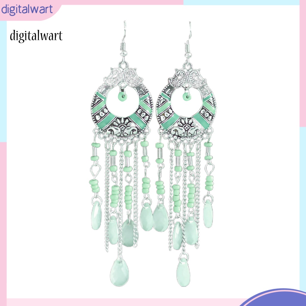 Kỹ Thuật Số| 1 Cặp Bông Tai Móc Tua Rua Đính Đá Phong Cách Bohemian Cổ Điển Thời Trang Dự Tiệc