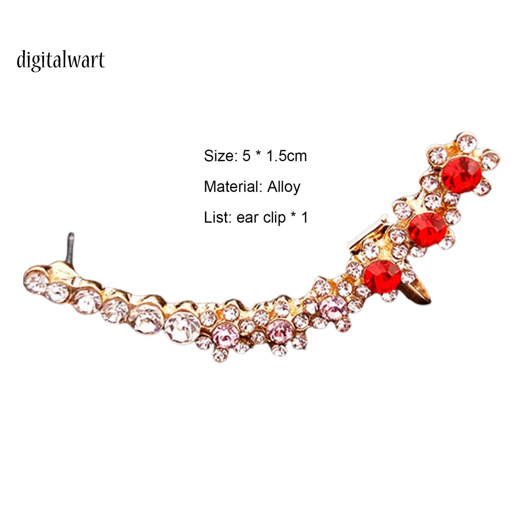 Kỹ Thuật Số| 1 Khuyên Kẹp Vành Tai Hình Bông Tuyết Đính Đá Thời Trang