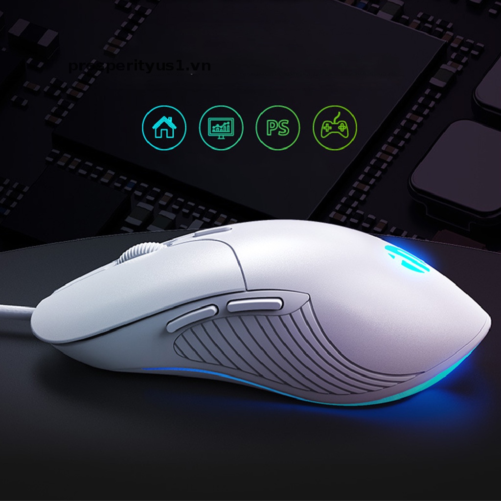 Chuột Chơi Game Chuyên Nghiệp prosperityus1 6 Nút Bấm 4800 DPI Có Đèn LED Và Phụ Kiện