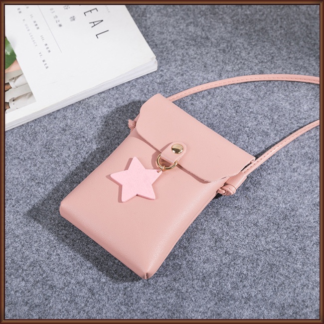 Túi Da Đeo Chéo Hình Vuông Nhỏ Đính Ngôi Sao Thời Trang Cho Nữ