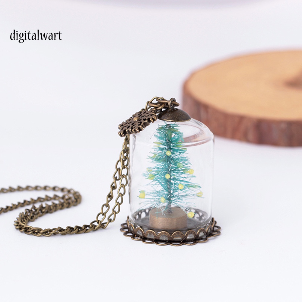 Kỹ Thuật Số| Vòng cổ Mặt Kính Hình Cây Thông Giáng Sinh Phát Quang Độc Đáo