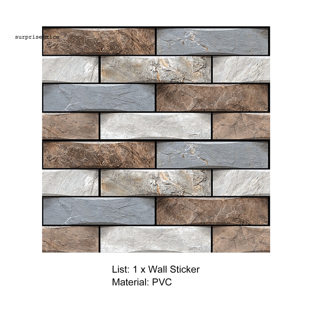 Giấy Dán Tường Họa Tiết Gạch 3D Chống Nước Trang Trí Nhà Cửa