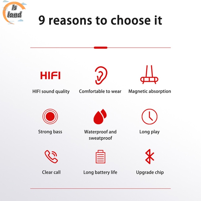 Tai Nghe Nhét Tai Bluetooth 5.0 Đeo Cổ Chống Ồn Có Nam Châm