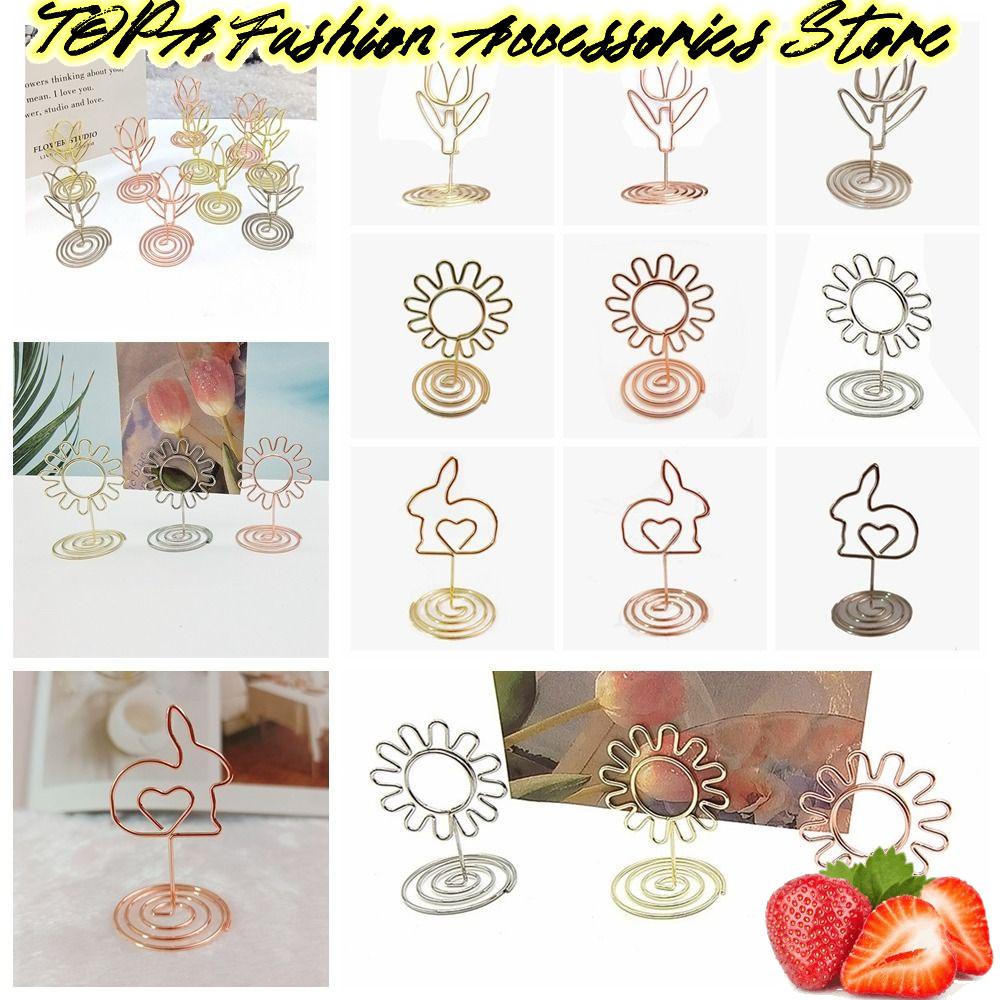 Set 1 / 10 Kẹp Ảnh Để Bàn Hình Hoa Tulip / Thỏ / Hoa Hướng Dương