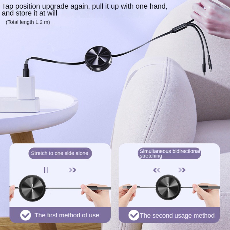 Bộ Sạc Nhanh 3 Trong 1 Pisen 6A / 3.5A Cho i14 13 Pro Max