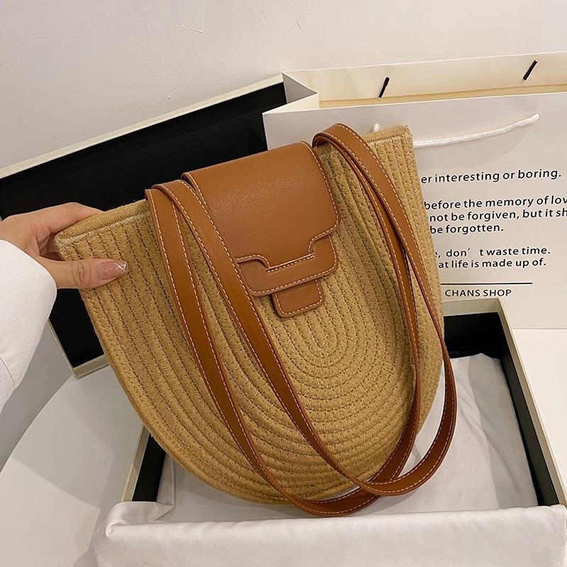 Túi Xách Bucket Đan Rơm Thời Trang Mùa Hè 2022 Mới Mẻ Cho Nữ
