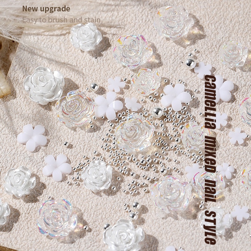 Phụ Kiện Trang Trí Móng Tay Acrylic 3D Hình Hoa Trà Xinh Xắn