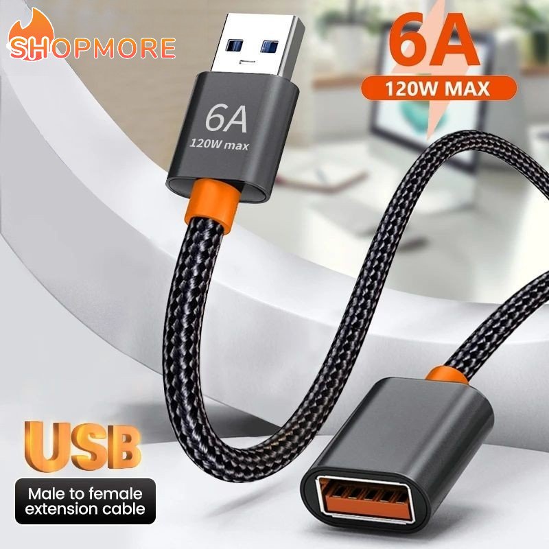 Cáp Sạc Nhanh USB 3.0 6A Truyền Dữ Liệu Đầu Đực Sang Đầu Đực Cho Máy Tính / Xe Hơi