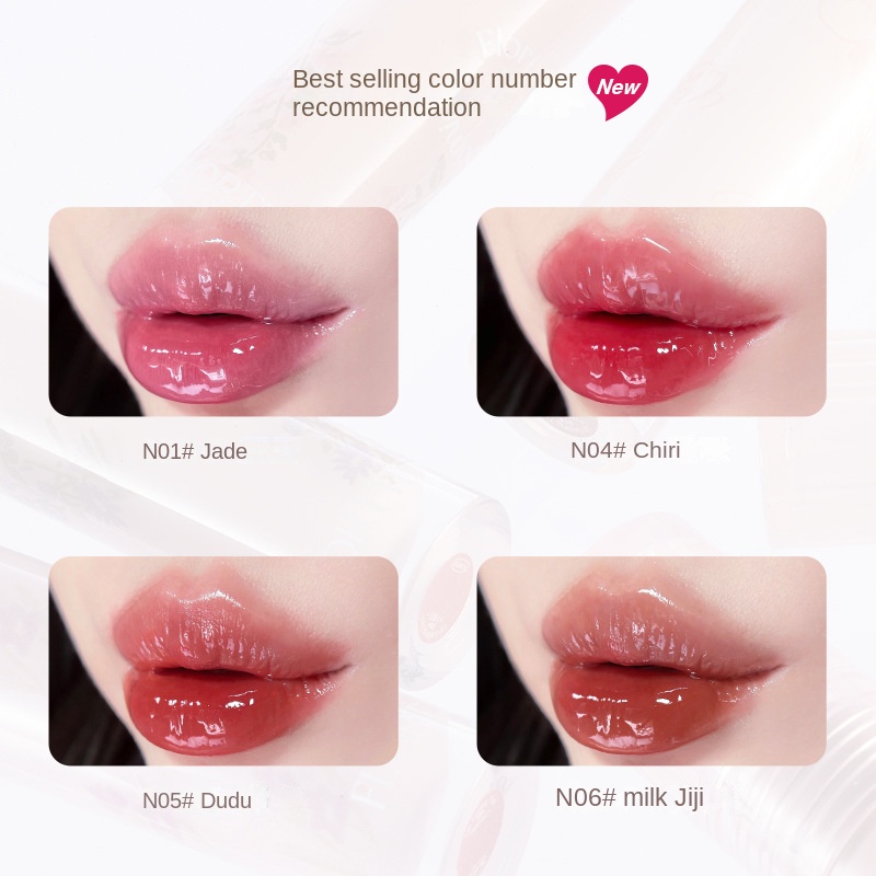 FLORTTE Son Môi  / Shuiguang Hiệu Ứng Gương Nhiều Màu Sắc Thời Trang