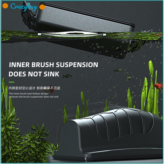 Cr Bàn Chải Vệ Sinh Kính Bể Cá Hai Mặt Từ Tính Tiện Dụng