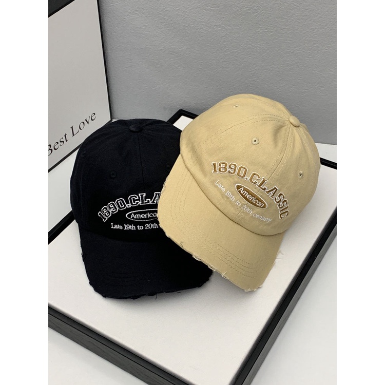 Mũ Lưỡi Trai Chất Liệu Cotton Mềm Thêu Chữ Phong Cách Hàn Quốc Thời Trang Xuân Hè Cho Cặp Đôi