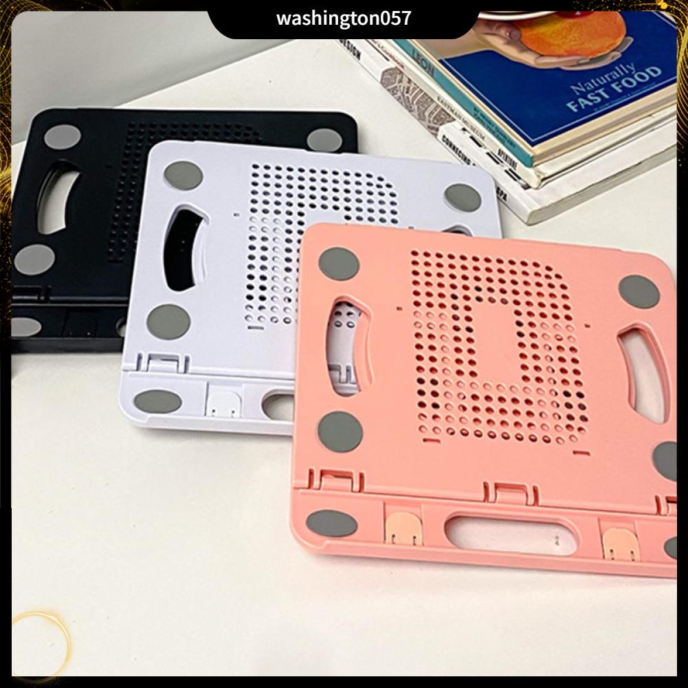 Washington057 Giá đỡ máy tính xách tay Silicone PP và ABS Có thể gập lại 8 bánh răng Đế làm mát di động có điều chỉnh để việc tại nhà