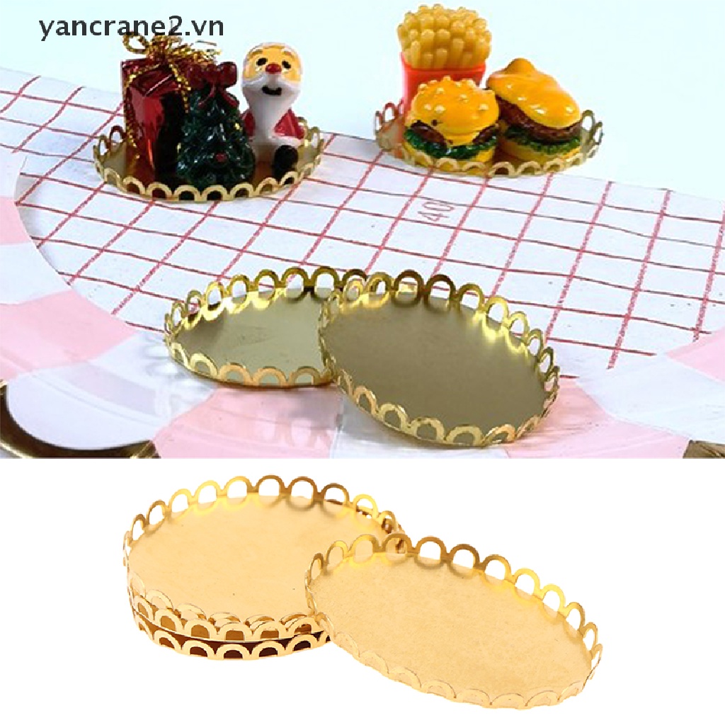 Set 2 Khay Kim Loại Mini {YAN2} Phụ Kiện Nội Thất Nhà Búp Bê Trang Trí Nội Thất {yancrane2.vn}