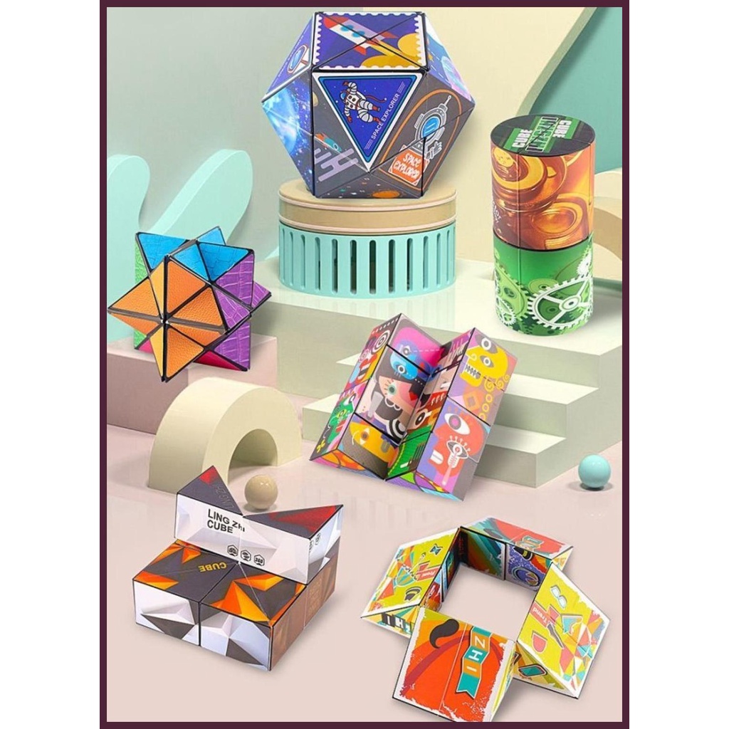 Đồ Chơi Khối Rubik Vô Cực 3D Nhiều Loại Có Thể Gấp Gọn