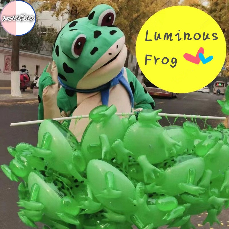 Bong Bóng Hình Chú Ếch Bằng PVC Có Đèn LED Vui Nhộn Cho Bé