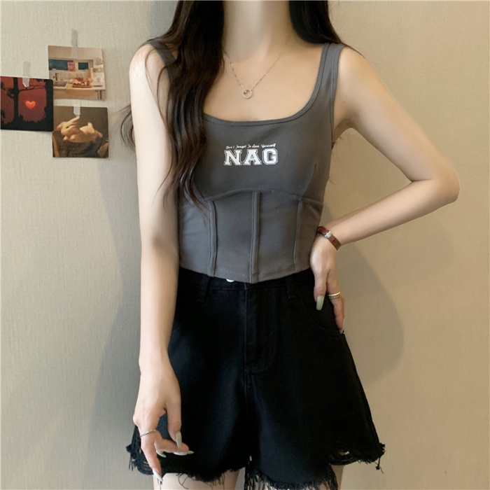 Áo Tank Top Hai Dây In Chữ Thiết Kế Mới Thời Trang Mùa Hè Dành Cho Nữ