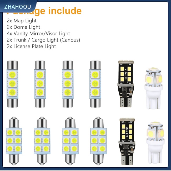 ☃Nhà Cửa☃ Set 12 Bóng Đèn Led T10 T15 6000k 360 Độ Cho Xe Hơi