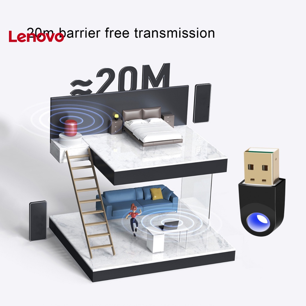 1 Bộ USB Nhận Tín Hiệu Bluetooth 5.1 Khoảng Cách Rộng Tương Thích Với Máy Tính