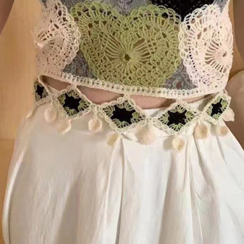 Áo Dệt Kim Hai Dây Cổ Vuông Thêu Họa Tiết Nhiều Màu Sắc Thời Trang Mùa Hè Dành Cho Nữ