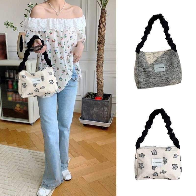 Seng Wrinkl-e / Túi Xách Tote Mini In Họa Tiết Bướm Dễ Thương Phong Cách Boho Cho Nữ