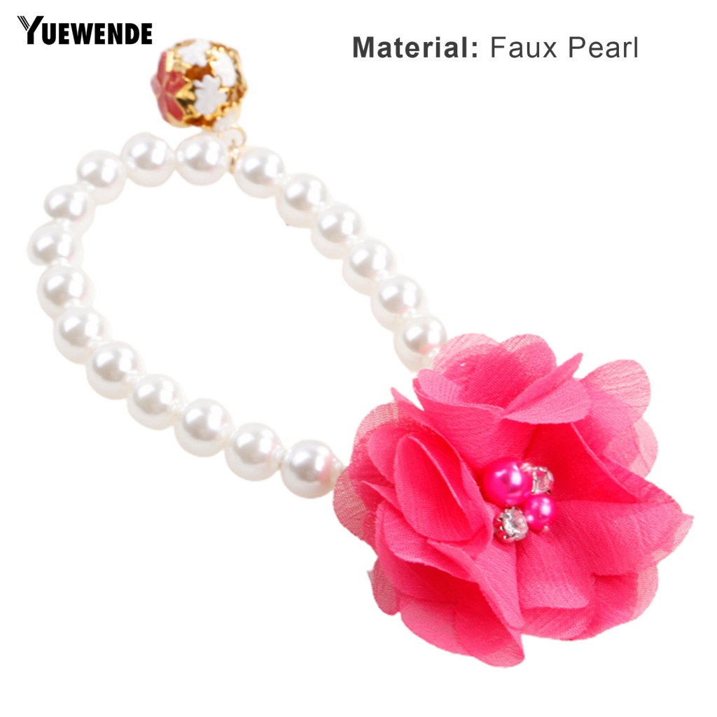 Ye.b Vòng Cổ Da Co Giãn Đính Ngọc Trai Giả Cho Chó Cưng Lễ Hội