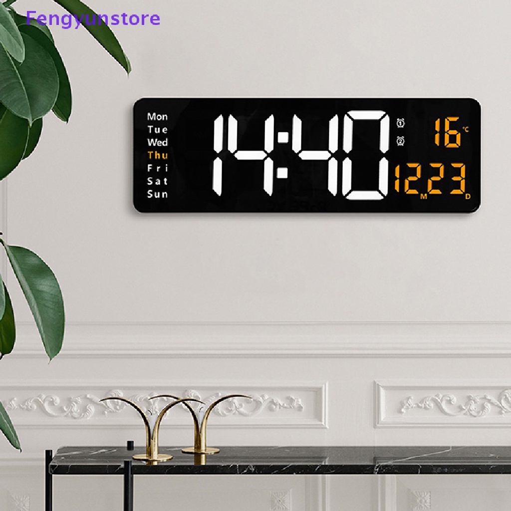 Đồng Hồ LED Điện Tử Treo Tường Kỹ Thuật Số Cỡ Lớn Có Thể Điều Khiển Từ Xa Trang Trí Phòng Khách