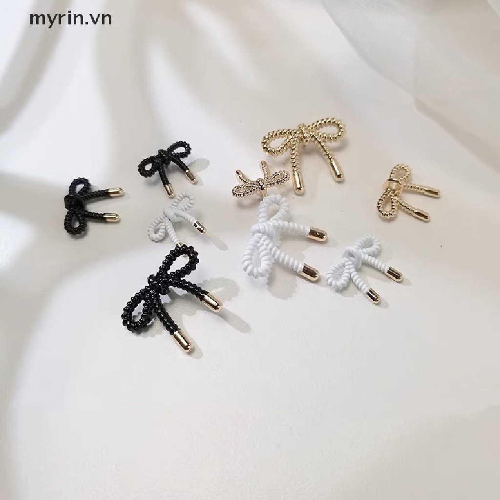Set 5 Nút Thắt Nơ Bằng Kim Loại Phong Cách Vintage Trang Trí Thủ Công DIY