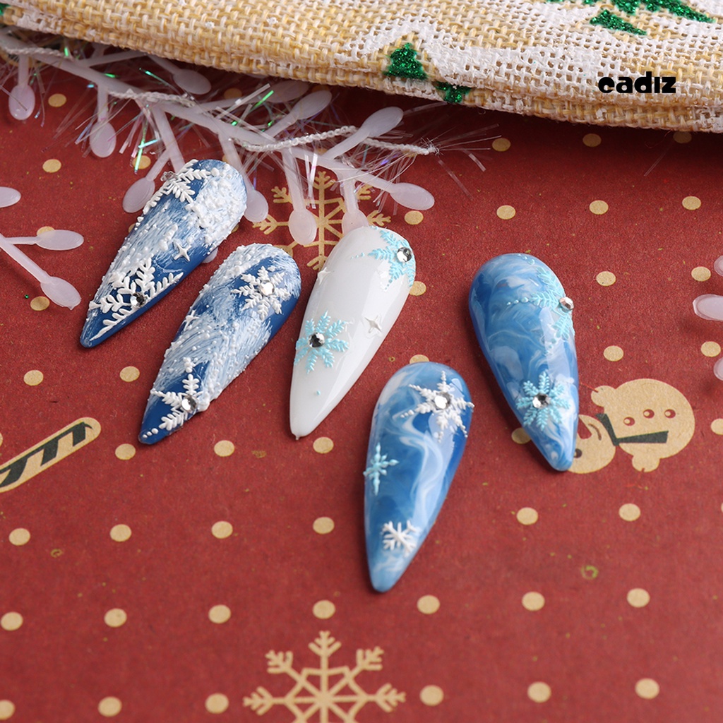 Miếng Dán Trang Trí Móng Tay Hình Bông Tuyết 3D Không Phai Màu