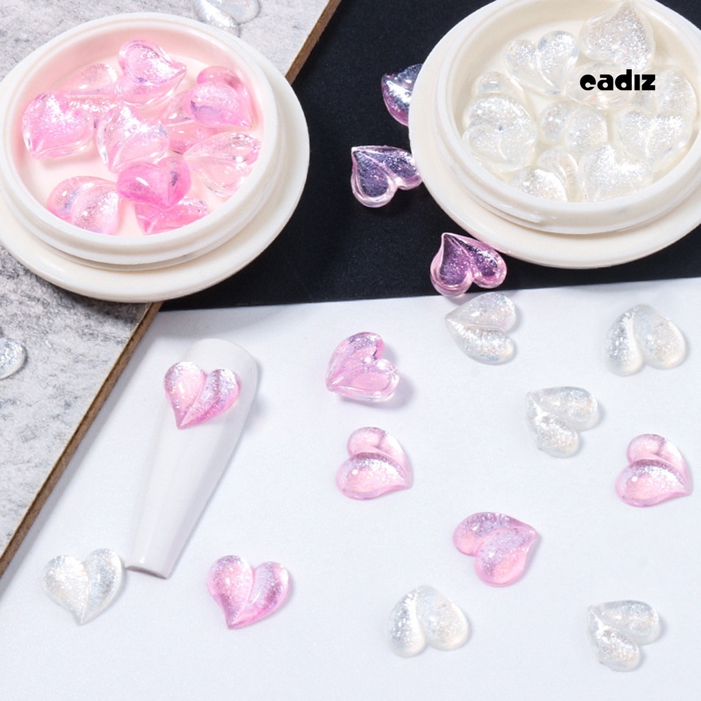 Set 10 Hộp Phụ Kiện Trang Trí Móng Tay Nghệ Thuật Ba Chiều Bằng Nhựa Trong Suốt