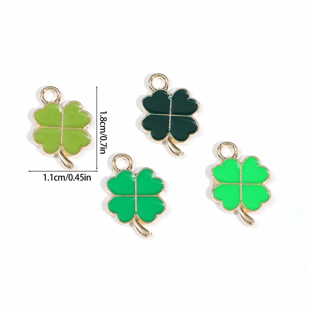 Set 20 Mặt Dây Chuyền Hình Cỏ Bốn Lá Màu Xanh Lá