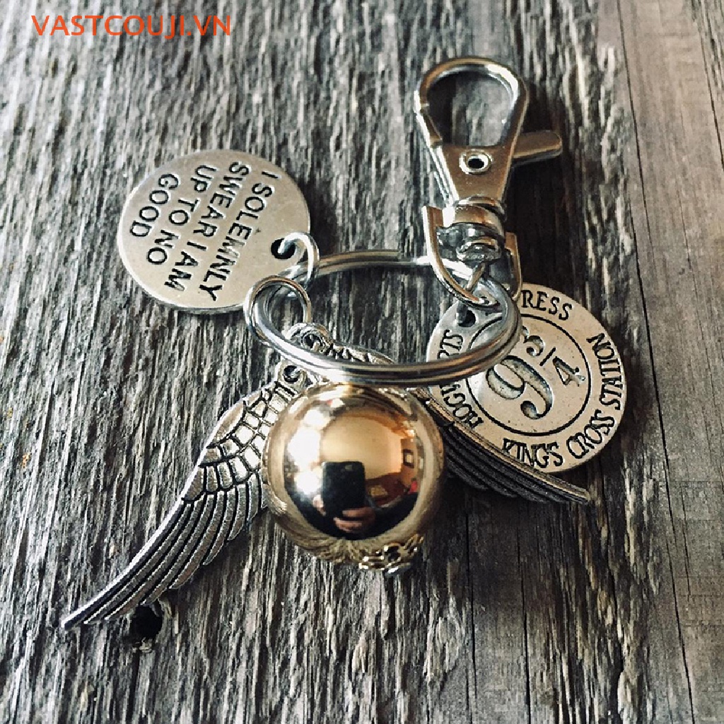 Móc Khóa Hình Đôi Cánh Màu Vàng Thời Trang Cho Nam Và Nữ