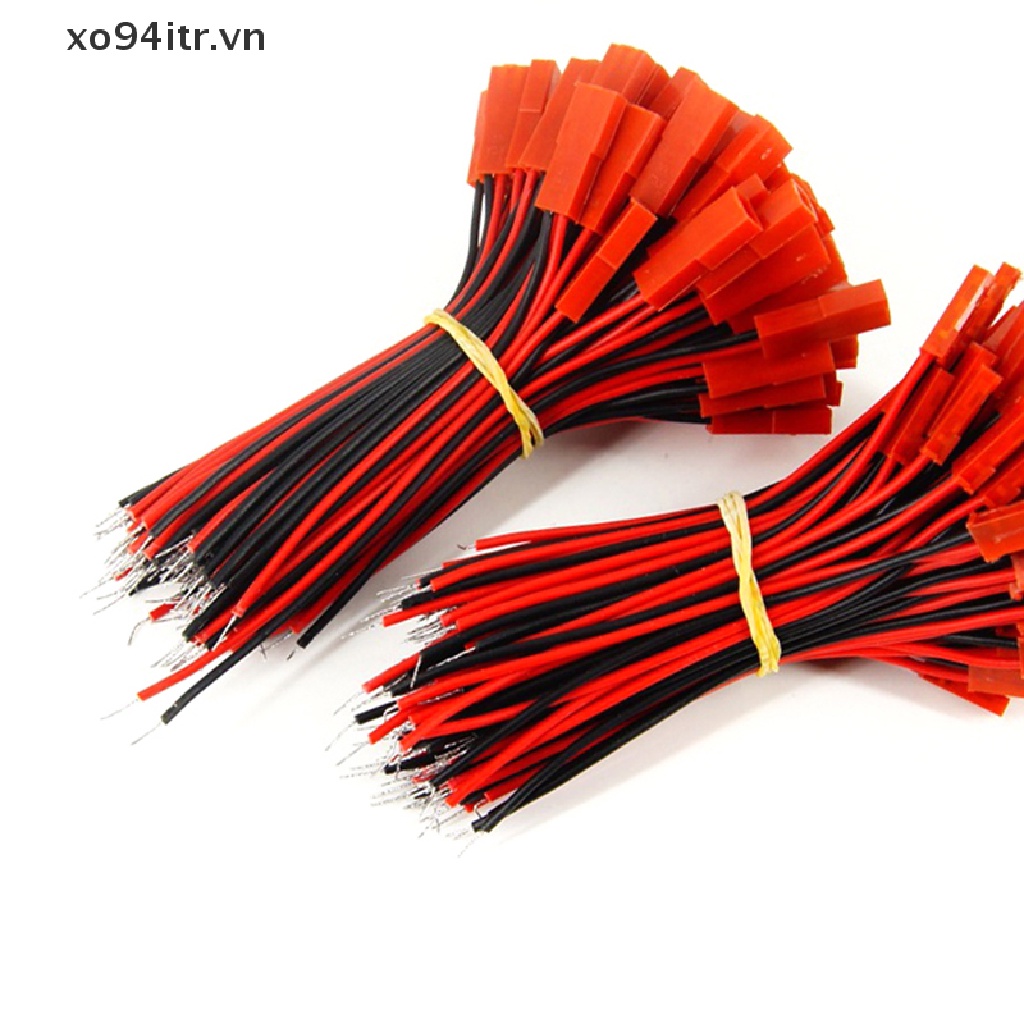 Set 10 Cặp Đầu Nối JST Mini 100MM 26AWG 2 Pin Chuyên Dụng Cho Xe Hơi / Tàu Thuyền / Máy Bay Điều Khiển Từ Xa