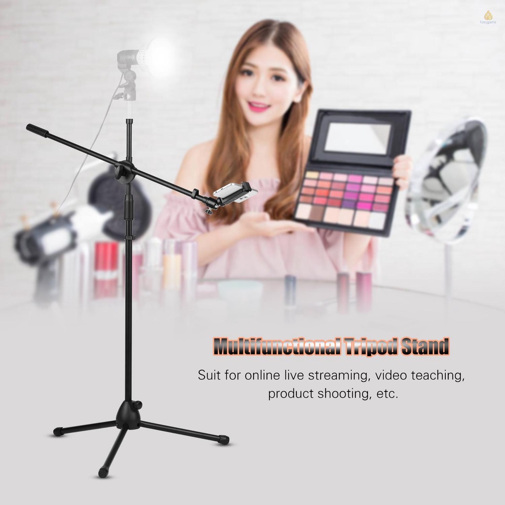 Bộ Giá Đỡ Ba Chân Bằng Hợp Kim Nhôm Độ Cao 140cm / 4.6ft Kèm Điện Thoại Chịu Tải Tối Đa 2kg Hỗ Trợ Live Streaming Video
