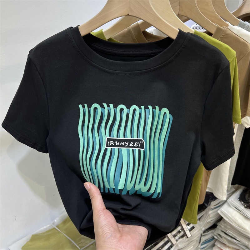 Áo Thun Cotton Ngắn Tay In Họa Tiết Thời Trang Mùa Hè Dành Cho Nữ